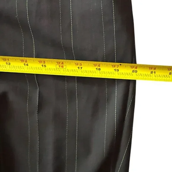 Anne Klein Black Pantsuit With Green & purple Pinstripes Size 6 - Picture 12 of 17